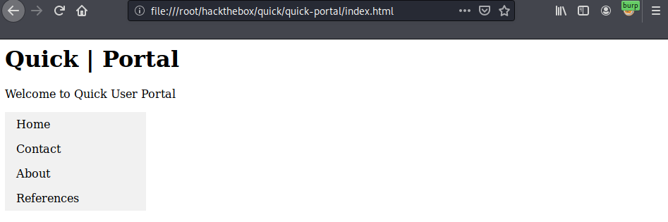 Quick portal landing page