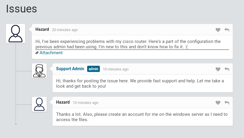 Support page