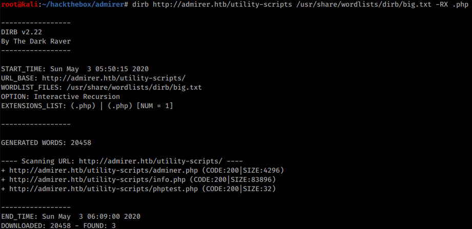 Dirb scan of utility\-scripts