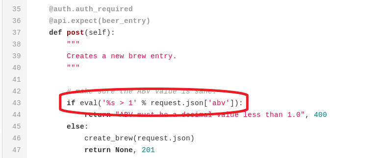 Code injection vulnerability