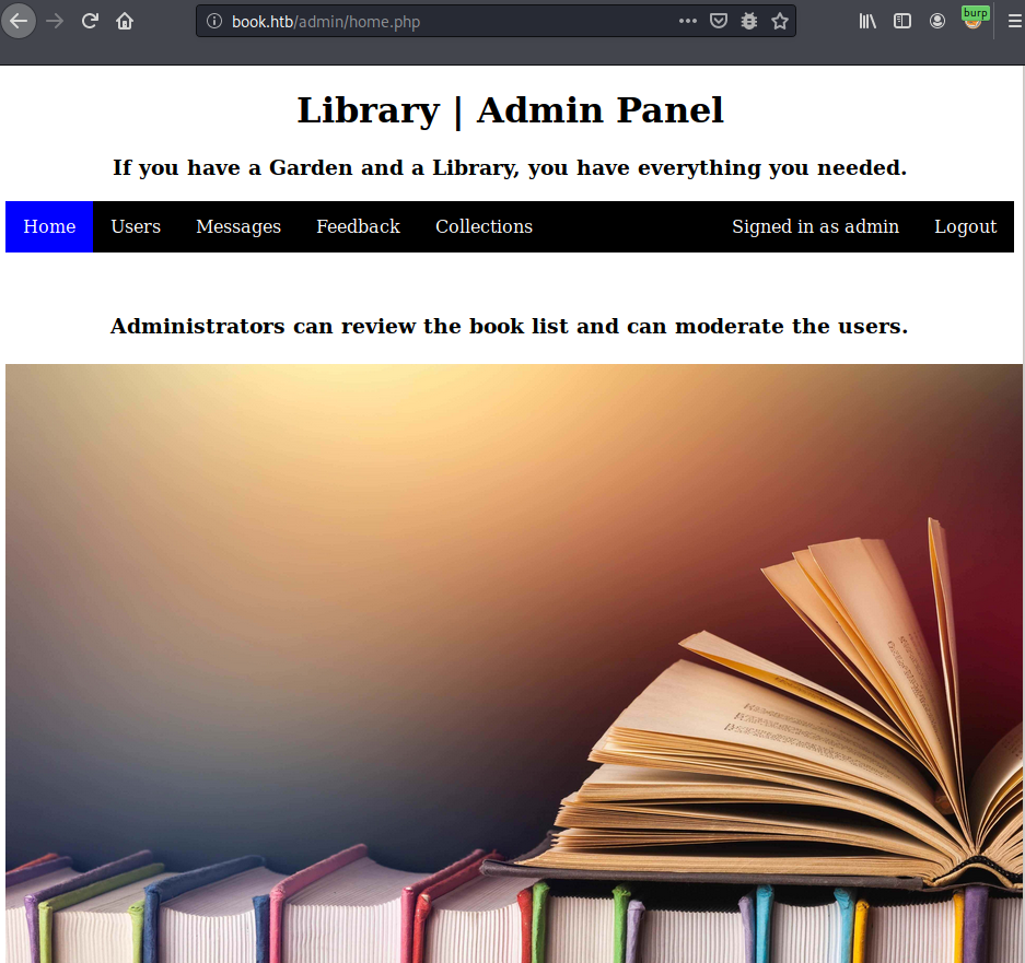 Admin panel