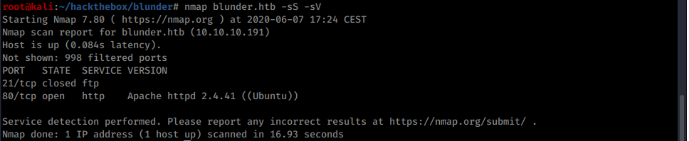 Nmap scan