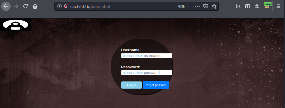login page