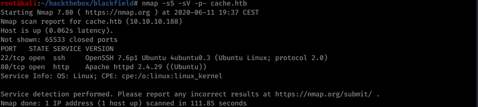 Nmap scan
